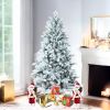 7FT PE/PVC Mixed Flocking Automatic Tree Environmentally Friendly Fireproof Artificial Christmas Flocked Tree