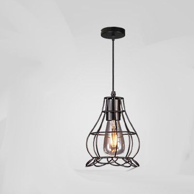 Retro Industrial Style Wrought Iron Chandelier Creative Small Iron Cage