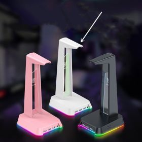 ST2 Headphone Stand Illuminated Headphone Display Stand Detachable Illuminated (Option: White-USB)