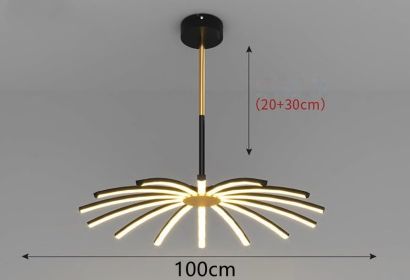 Led Chandelier In Dining Room Bedroom (Option: Black A-14heads-White light)