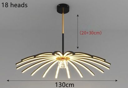 Led Chandelier In Dining Room Bedroom (Option: Black A-18heads-White light)