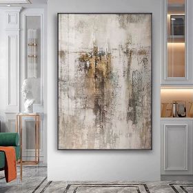 Large Size Abstract Oil Painting Beige Gold Brown Wall Art Canvas Modern Abstract Picture Home Decoration Decor Oversized Scandinavian Art (size: 100X150cm)