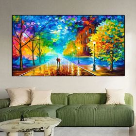 Modern Walking Down The Street Abstract Oil Painting Print On Canvas Nordic Poster Wall Art Picture For Living Room Home Decor (size: 150X220cm)