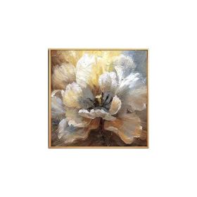 100% Hand Painted Abstract Flower Art Oil Painting On Canvas Wall Art Frameless Picture Decoration For Live Room Home Decor Gift (size: 60x60cm)