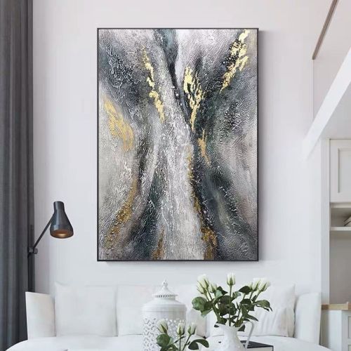 100% Handmade Abstract Oil Painting Top Selling Wall Art Modern Minimalist Blue Picture Canvas Home Decor For Living Room  No Frame