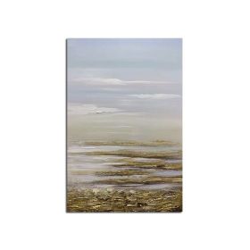 Gold Texture 100% Hand Painted Modern Abstract Oil Painting On Canvas Wall Art For Living Room Home Decoration No Frame (size: 90X120cm)