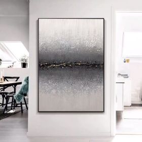Top Selling Abstract Oil Painting Wall Art Modern Handmade Minimalist Black and White Color Picture Canvas Home Decor For Living Room No Frame (size: 150X220cm)