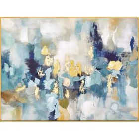 100% Handmade High-end Decorative Paintings Gold Foil Abstract Oil Painting Modern Picture Home Decor As Gift No Frame (size: 50X70cm)