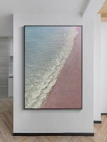 100% Handmade Abstract simple pure thick ocean sea landscape modern Oil Painting Modern Living room Home Decoration (size: 150X220cm)