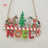 1PCs Creative Christmas Pendant Wooden Hanging Ornaments Welcome Noel Decor New Year Xmas Tree Drop Decorations Gift Accessories
